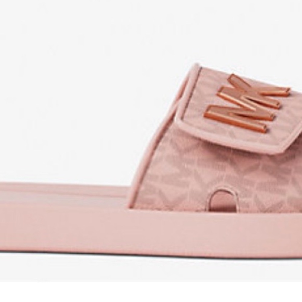 Pink MK Slide Sandals